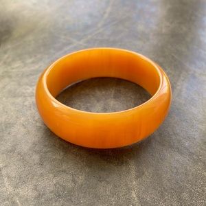 Yellow or Orange Bakelite (I think) Bangle Bracelet